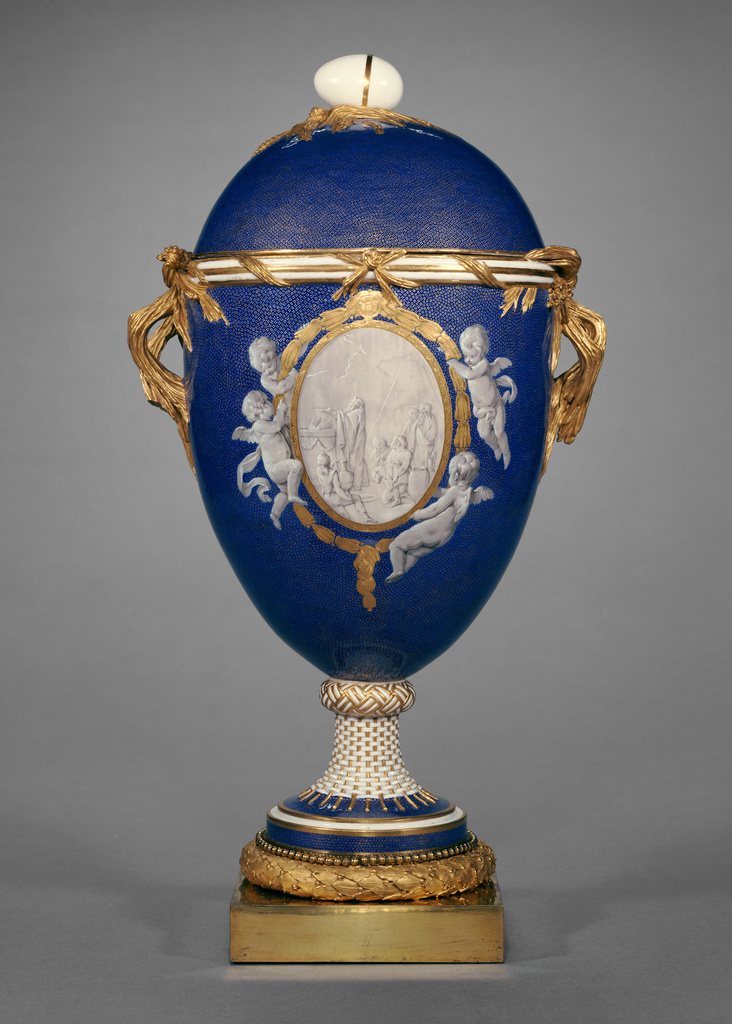 Lidded vase (with reserve scene of a male figure) (Getty Museum)