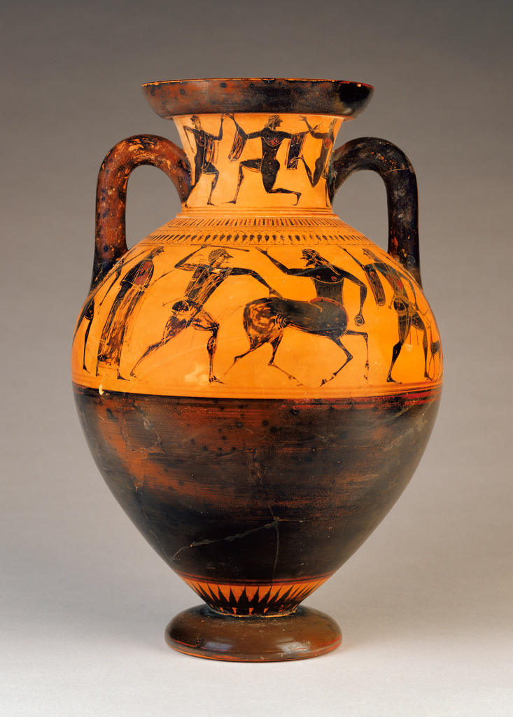 Attic Black Figure Neck Amphora Getty Museum