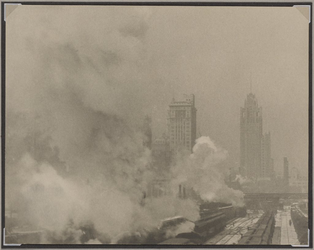 An Impression of Chicago; Alex J. Krupy (American, born Russia, 1894 - 1970); Chicago, Illinois, United States, North America; about 1930; Gelatin silver print; 15.8 × 20 cm (6 1/4 × 7 7/8 in.); 84.XP.208.132; Copyright: Status undetermined No description of this image is available.