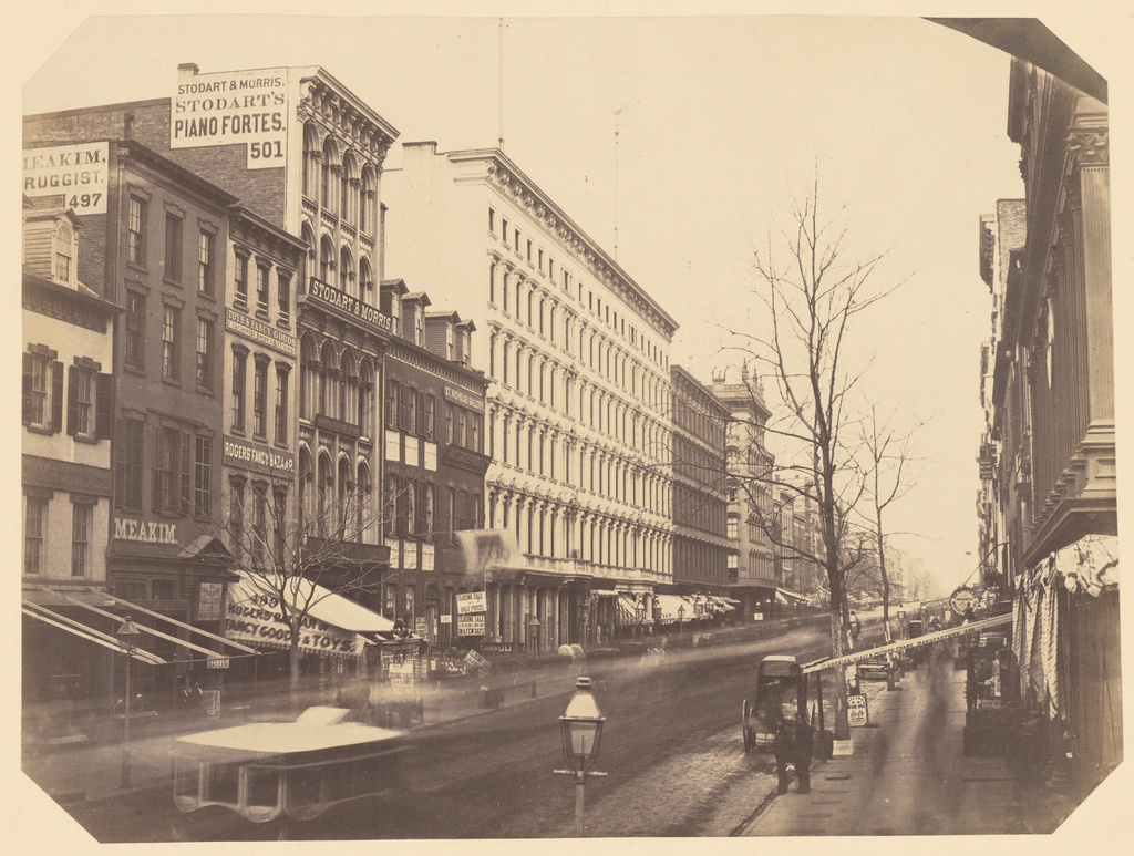 [Broadway, looking north from Broome Street, New York] (Getty Museum)