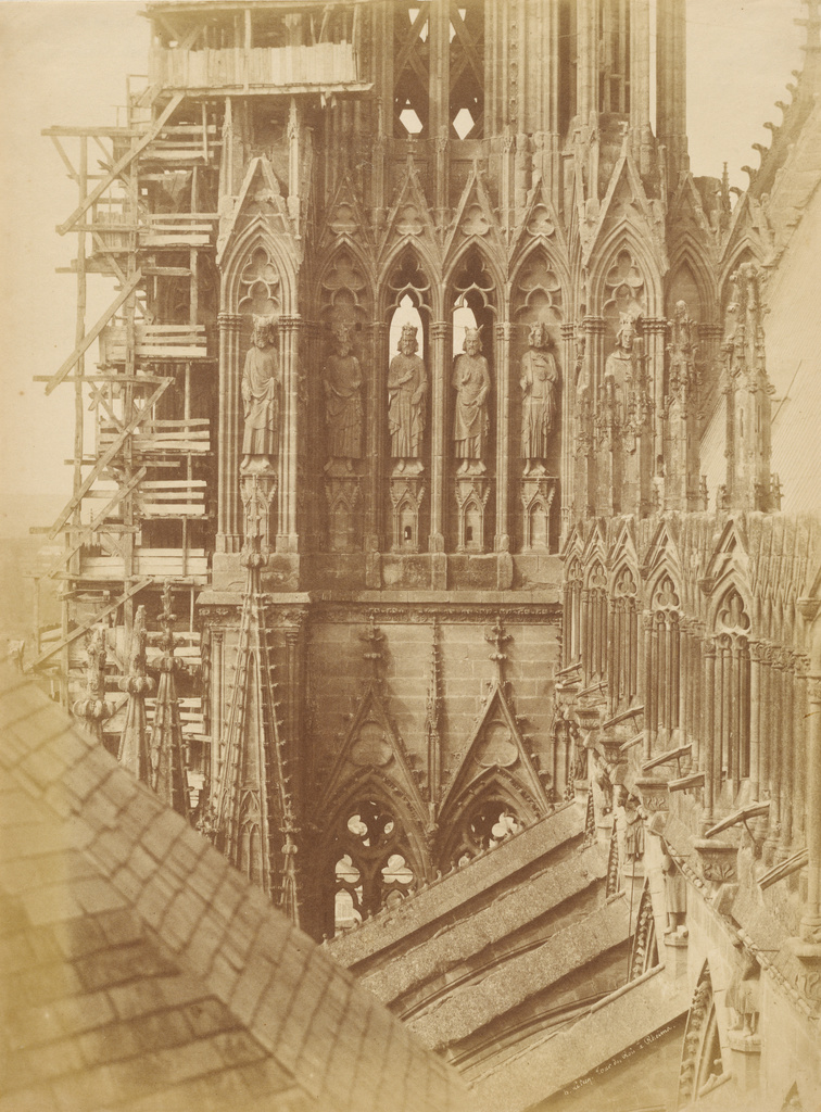 Tour de Rois à Rheims (Tower of the Kings at Rheims Cathedral); Henri Le Secq (French, 1818 - 1882); Reims, France; 1851; Salted paper print; 35.1 x 25.9 cm (13 13/16 x 10 3/16 in.); 84.XP.370.25 No description of this image is available.