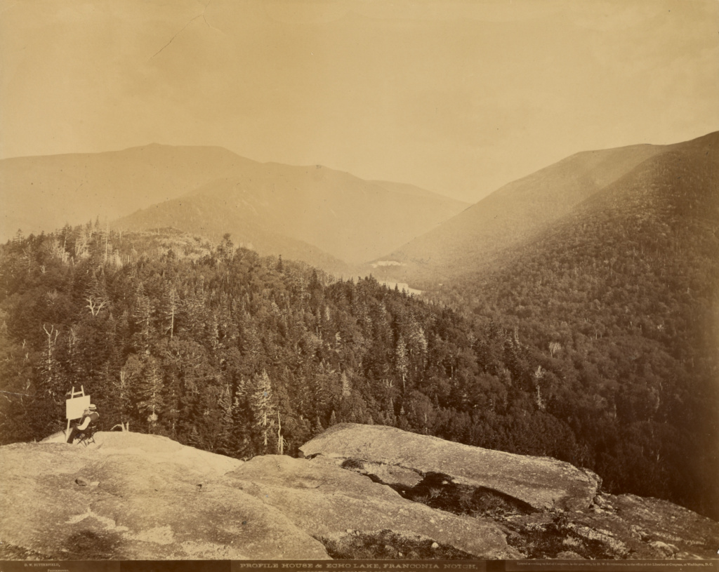 Profile House and Echo Lake, Franconia Notch, White Mountains, New Hampshire; David W. Butterfield (American, 1844 - 1933); New Hampshire, United States, North America; 1883; Albumen silver print; 44.1 × 55.4 cm (17 3/8 × 21 13/16 in.); 85.XP.15.2 No description of this image is available.