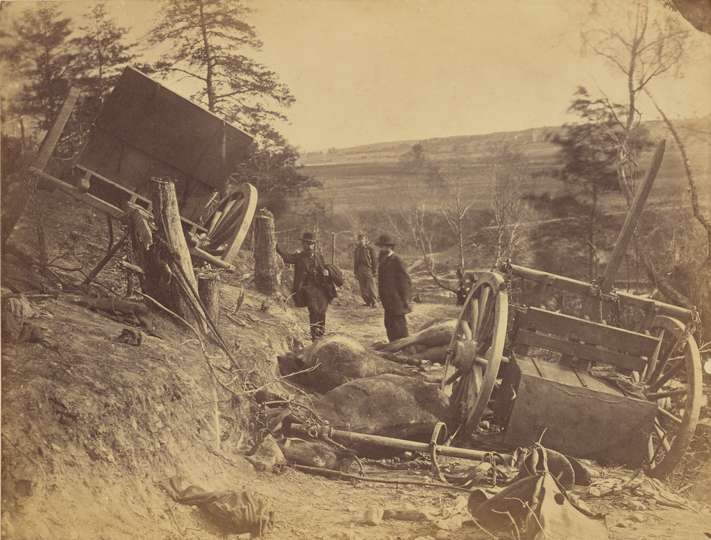Scene of Battle, Fredericksburg, Virginia [Caissons destroyed by