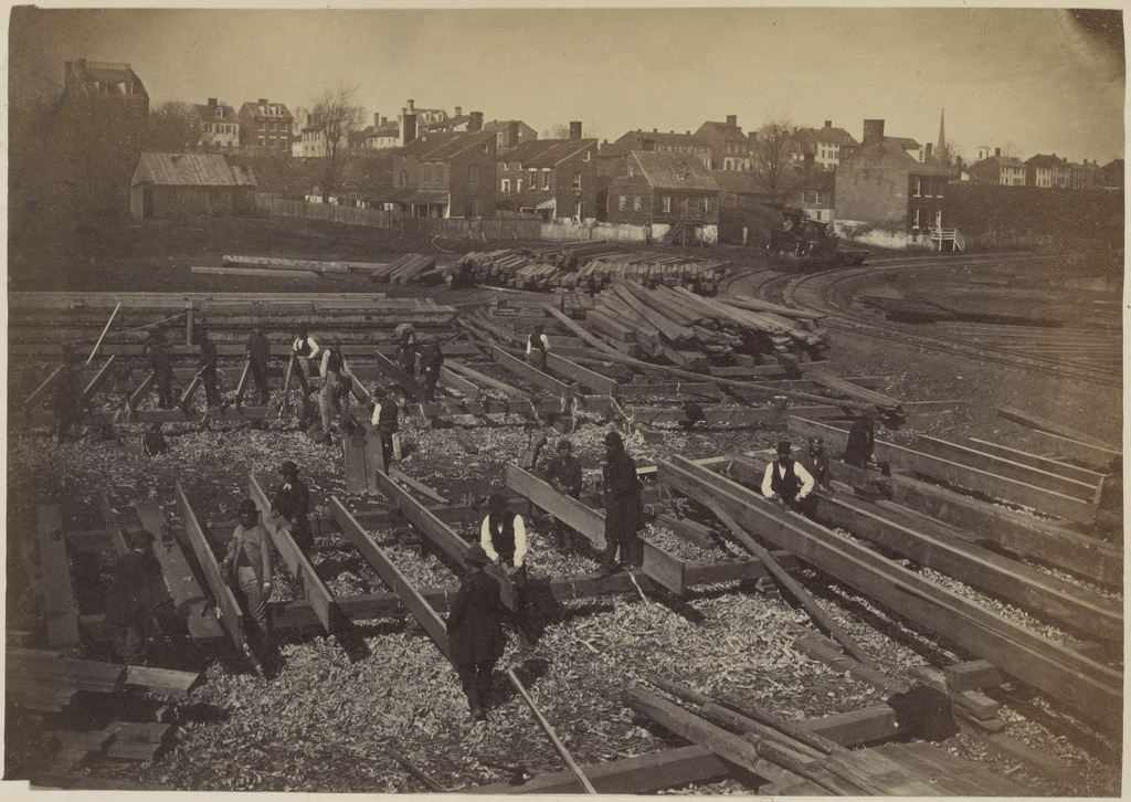Lumber Yard, Alexandria, Va. [April 1864]. (Getty Museum)