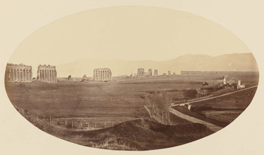 The Campagna near Rome; Robert Macpherson (Scottish, 1811 - 1872); Italy; 1850s; Albumen silver print; 22.1 x 38.7 cm (8 11/16 x 15 1/4 in.); 84.XO.1378.24 No description of this image is available.
