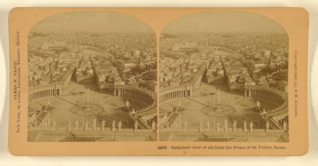 Grandest view of all from the Dome of St. Peters, Rome.; Benjamin West Kilburn (American, 1827 - 1909); 1896; Albumen silver print; 84.XC.979.5584; Gift of Weston J. and Mary M. Naef No description of this image is available.