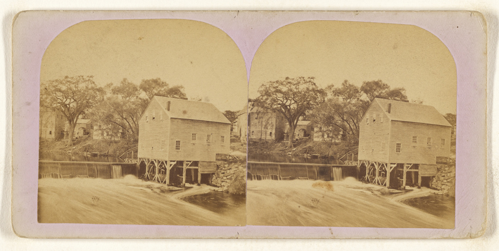 The Badger Dam and Mill.; Unknown; about 1870; Albumen silver print; 84.XC.979.6348; Gift of Weston J. and Mary M. Naef No description of this image is available.
