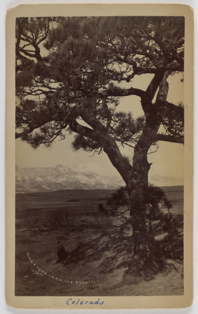 Pike's Peak in All Its Beauty.; George Egbert Mellen (American, born 1854, active Colorado Springs, Colorado 1870s - 1890s); 1870s; Albumen silver print; 84.XD.879.4 No description of this image is available.
