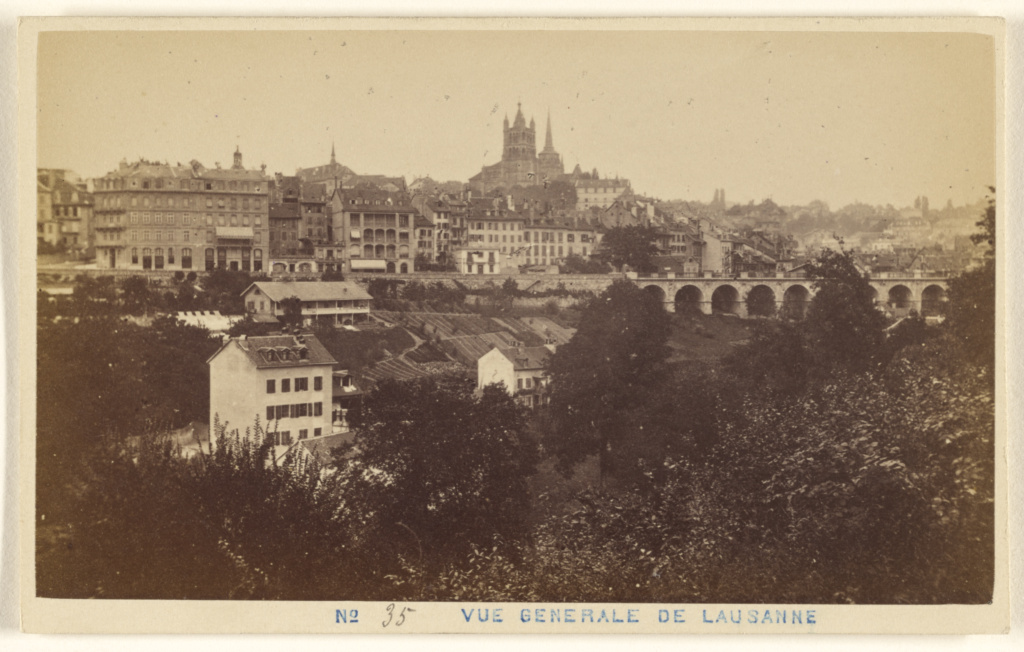 Vue Generale de Lausanne; A. Garcin (Swiss, active Geneva, Switzerland 1860s - 1870s); 1870 - 1875; Albumen silver print; 84.XD.1157.1064 No description of this image is available.
