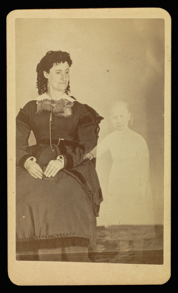 Mrs. Tinkham; William H. Mumler (American, 1832 - 1884); 1862 - 1875; Albumen silver print; 9.5 × 5.7 cm (3 3/4 × 2 1/4 in.); 84.XD.760.1.7; Rights Statement: No Copyright - United States Mrs. Tinkham; William H. Mumler (American, 1832 - 1884); 1862 - 1875; Albumen silver print; 9.5 × 5.7 cm (3 3/4 × 2 1/4 in.); 84.XD.760.1.7; Rights Statement: No Copyright - United States
