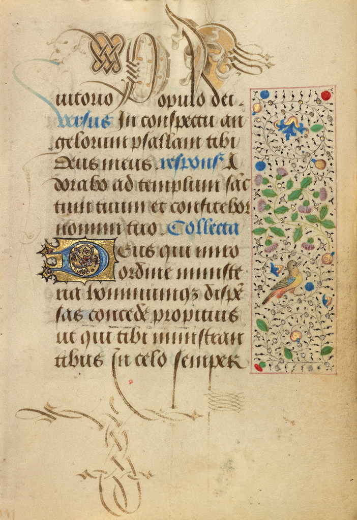 Decorated Text Page; Nicolas Spierinc (Flemish, active 1455 - 1499); Antwerp (illuminated) Belgium Ghent (written) Belgium; 1469; Tempera colors, gold leaf, gold paint, silver paint, and ink on parchment; Leaf: 12.4 x 9.2 cm (4 7/8 x 3 5/8 in.); Ms. 37, fol. 16 No description of this image is available.
