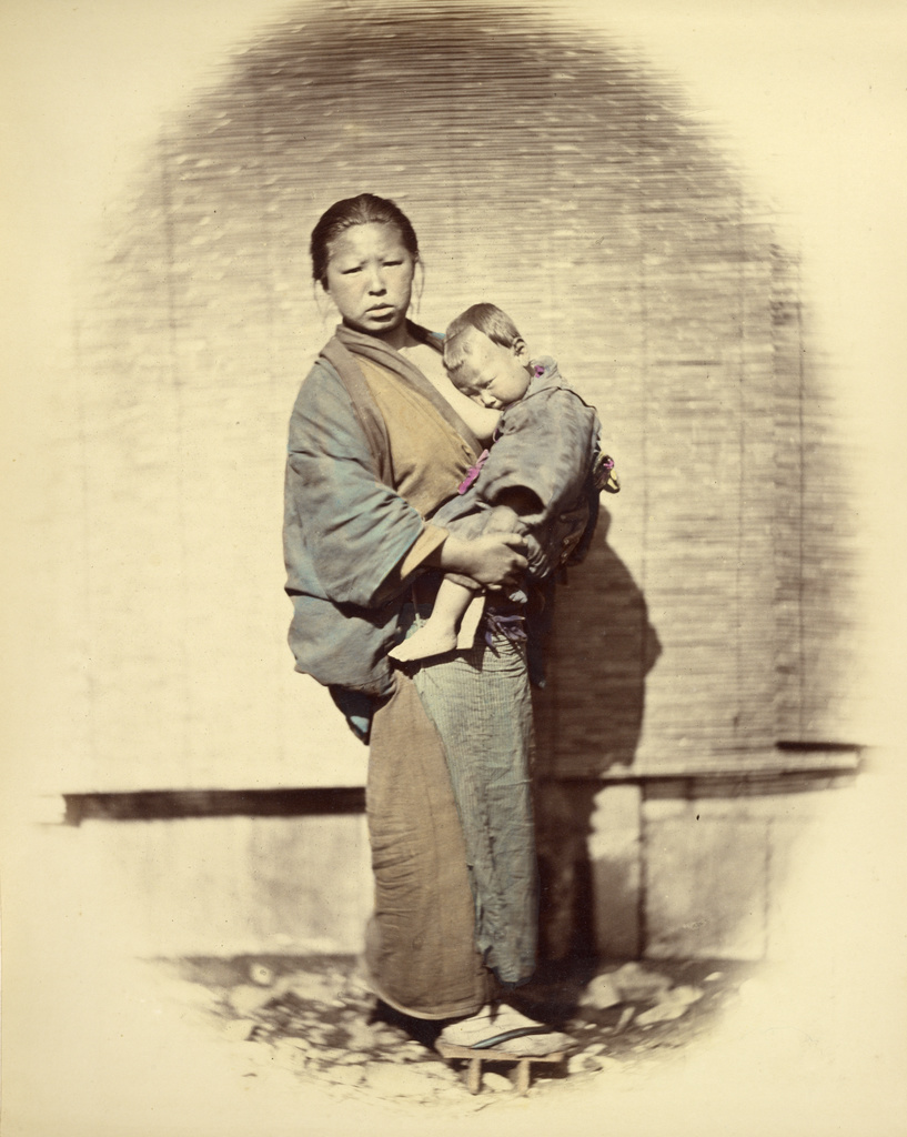 Mother and Child; Felice Beato (English, born Italy, 1832 - 1909); 1866–1867; Hand-colored albumen silver print; 28.6 × 22.9 cm (11 1/4 × 9 in.); 84.XO.613.64; Rights Statement: No Copyright - United States Mother and Child; Felice Beato (English, born Italy, 1832 - 1909); 1866–1867; Hand-colored albumen silver print; 28.6 × 22.9 cm (11 1/4 × 9 in.); 84.XO.613.64; Rights Statement: No Copyright - United States