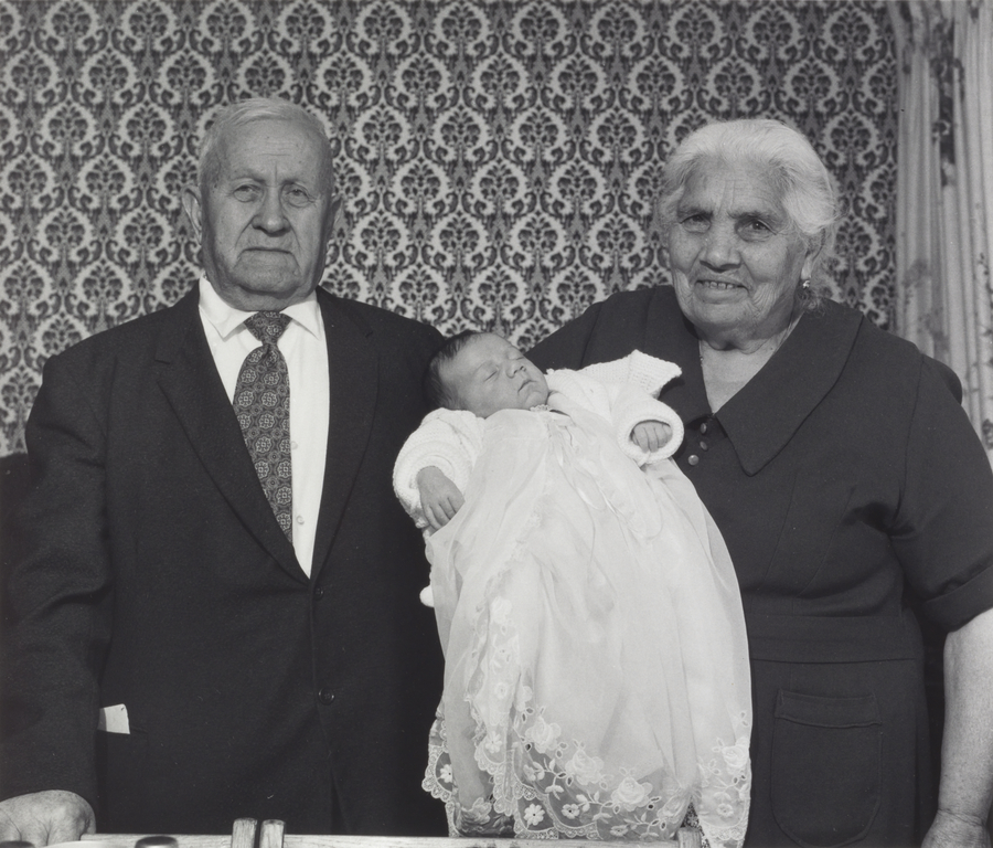 Grandparents - Baptism Boy; Milton Rogovin (American, 1909 - 2011); United States, North America; 1974; Gelatin silver print; 15.1 × 17.8 cm (5 15/16 × 7 in.); 97.XM.43.5.1; Copyright: © Milton Rogovin No description of this image is available.