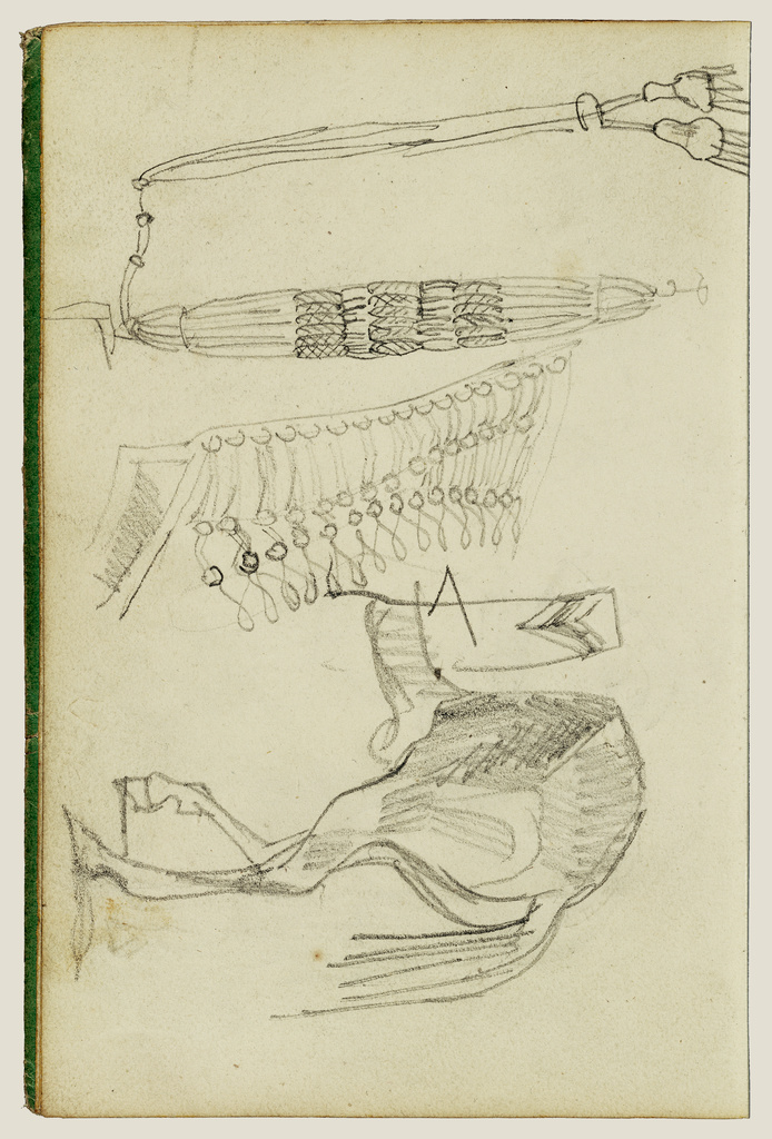 Horse Studies and Tassels; Théodore Géricault (French, 1791 - 1824); 1812 - 1814; Graphite; 15.2 x 10.6 cm (6 x 4 3/16 in.); 95.GD.40.5 No description of this image is available.
