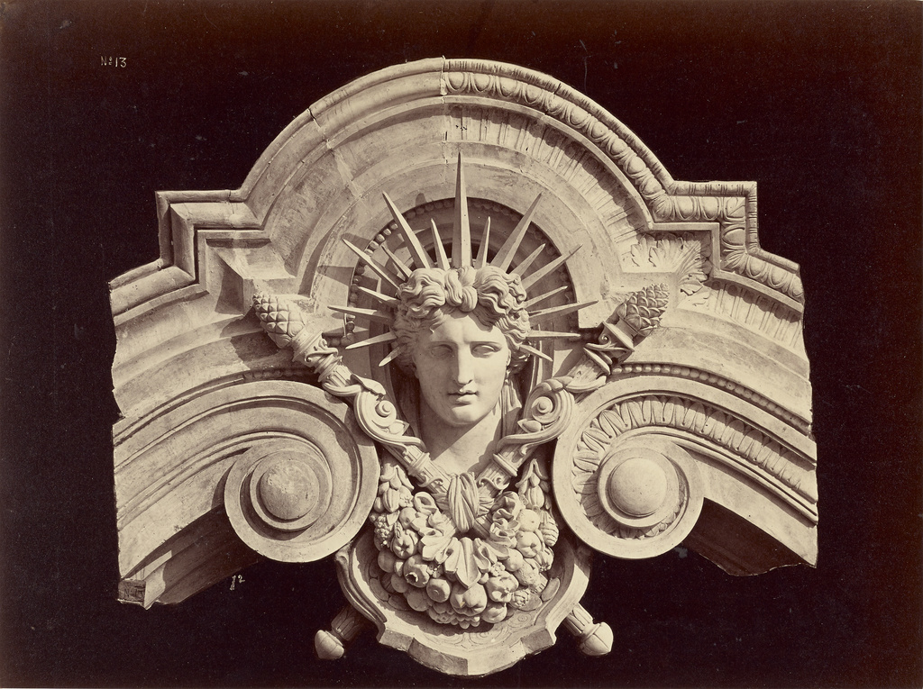 Clefs des arcs dans la coupole du grand escalier.; Louis-Émile Durandelle (French, 1839 - 1917); about 1875; Albumen silver print; 28.1 × 37.7 cm (11 1/16 × 14 13/16 in.); 84.XB.867.3.13; Rights Statement: No Copyright - United States Clefs des arcs dans la coupole du grand escalier.; Louis-Émile Durandelle (French, 1839 - 1917); about 1875; Albumen silver print; 28.1 × 37.7 cm (11 1/16 × 14 13/16 in.); 84.XB.867.3.13; Rights Statement: No Copyright - United States
