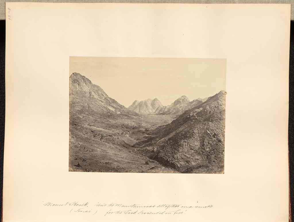 Mount Horeb (Sinai), "and the mountain was altogether on a smoke, for
