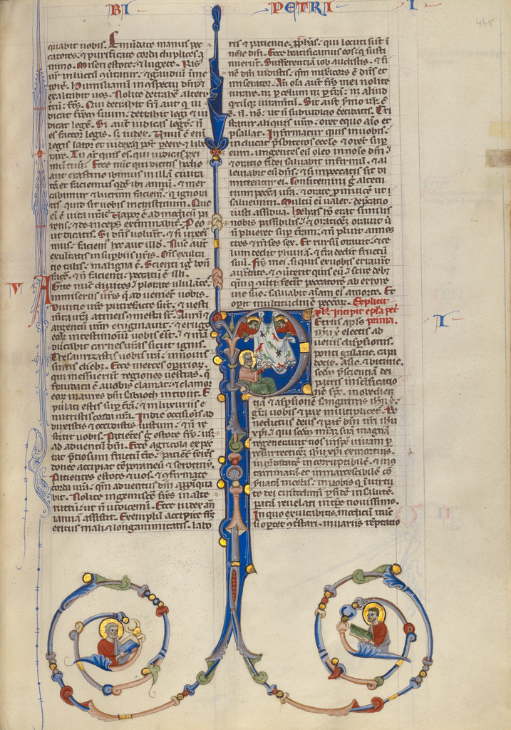 Initial P Saint Peter's Vision of Clean and Unclean Beasts (Getty Museum)