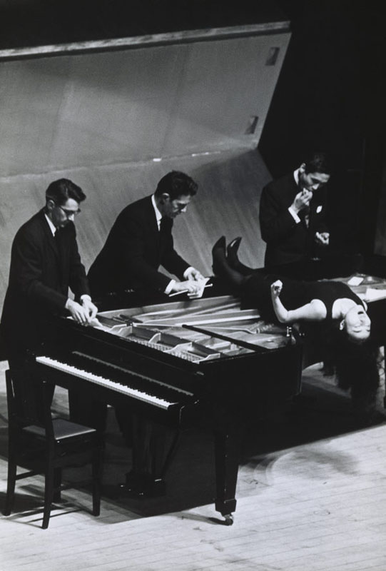 Unknown / David Tudor, John Cage, Yoko Ono, and Toshiro Mayuzumi performing in Japan