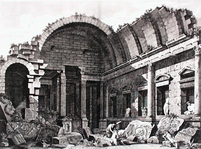 Clerisseau/Interior of the Temple of Diana at Nimes, France 