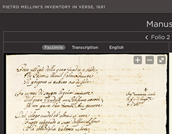 Mock-up of a digital facsimile within the Getty Scholars' Workspace (detail).