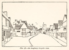 Illustration of an imaginary irregular town / Unwin
