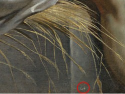  Inventory number on The Entombment. (detail) 