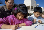 Children making artwork