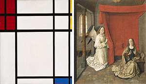 Composition of Red, Blue, Yellow (left); The Annuncation (right)