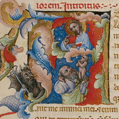 Christ in Majesty; Initial A  (detail) / Master of the Brussels Initials