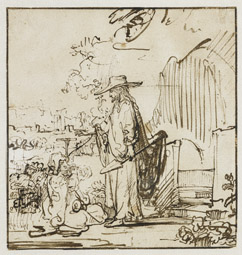 Christ as Gardener Appearing to Mary Magdalene / Rembrandt