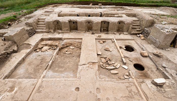 Photograph of archaeological site of ancient Roman winery.