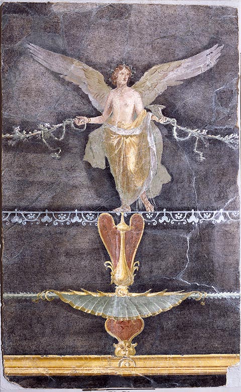 <em>Fresco with Victory</em>, Roman, AD 50-79, plaster and pigment. The J. Paul Getty Museum