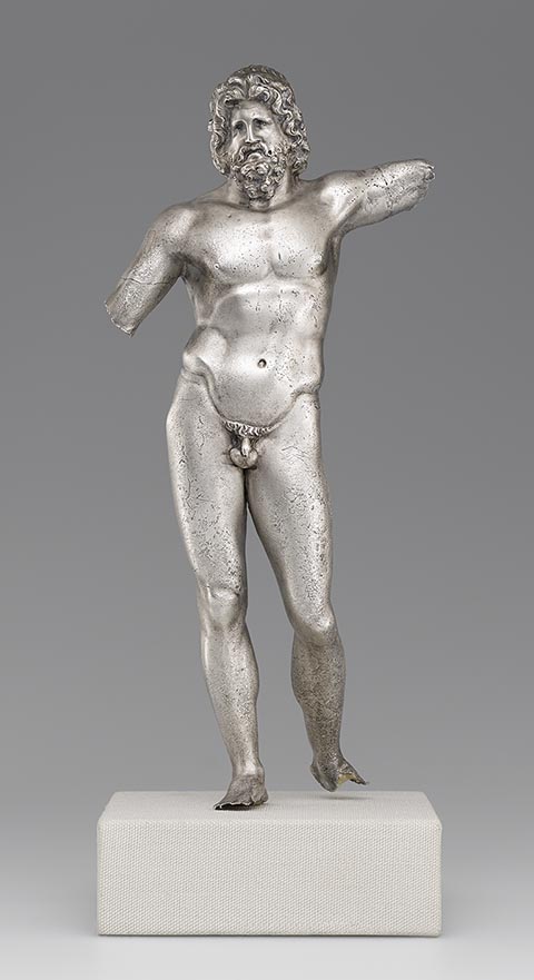 <em>Statuette of Jupiter</em>, Roman, AD 1-100, silver. The J. Paul Getty Museum
