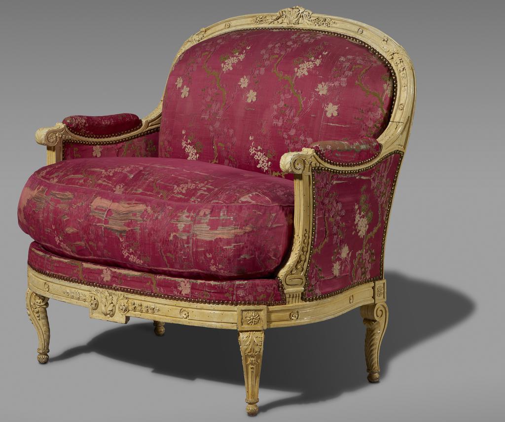 French louis xvi moire arm chairs