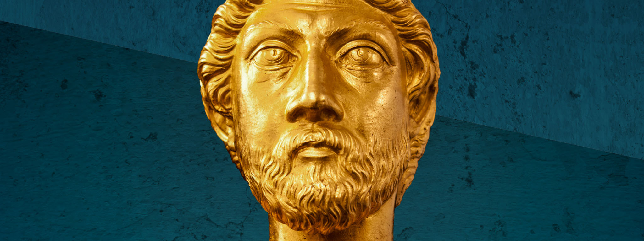 Bust of Marcus Aurelius (detail), Roman, AD 160-180. Gold. Site et Musée romains d’Avenches et Musée cantonal d'archéologie et d'histoire, Etat de Vaud