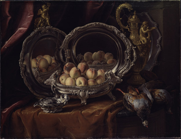 Silver Tureen with Peaches / Desportes