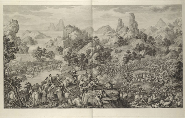 The battle at Oroi-jalatu (Elei zhalutu zhi zhan) / Le Bas after Castiglione