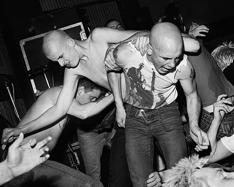 Angelic Upstarts at a Miners’ Benefit Dance at the Barbary Coast Club, Sunderland, Wearside, 1984, Chris Killip, gelatin silver print. The J. Paul Getty Museum, purchased in part with funds provided by Alison Bryan Crowell, Trish and Jan de Bont, Daniel Greenberg and Susan Steinhauser, Manfred Heiti