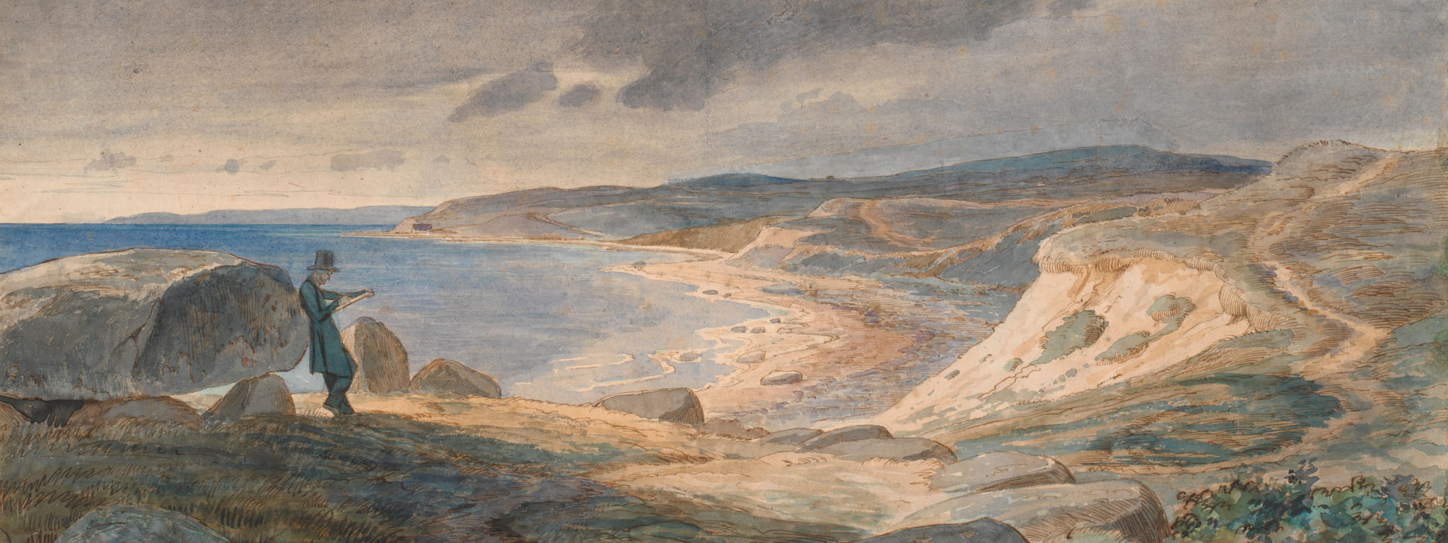 Refsnæs, Coastscape (detail), 1844, Johan Thomas Lundbye. Pen and brown and gray ink, brush and watercolor. SMK-The National Gallery of Denmark, Copenhagen. Image: SMK Photo/Jakob Skou-Hansen