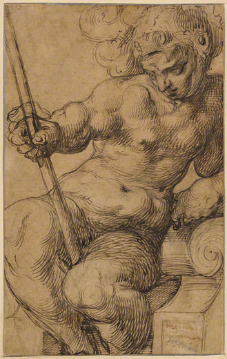 Nude Warrior Leaning on a Volute / Dubreuil 