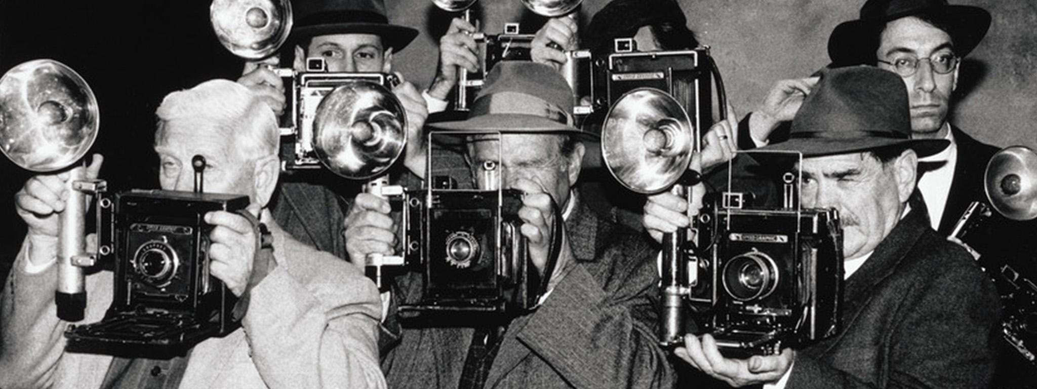 Extras with Film Cameras (detail), 1996, Anthony Friedkin, gelatin silver print. The J. Paul Getty Museum, gift of Sue and Albert Dorskind. © Anthony Friedkin