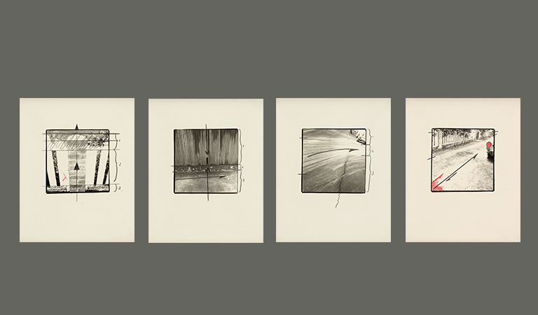 Untitled (Outside the Frame #6), Untitled (Outside the Frame #7), Untitled (Outside the Frame #8), Untitled (Outside the Frame #9), 1981-1982, Uta Barth, gelatin silver prints. The J. Paul Getty Museum. © Uta Barth