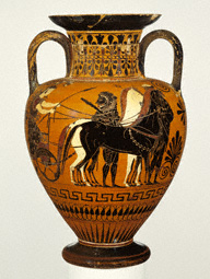 Repaired Storage Jar with Cavalrymen / Greek