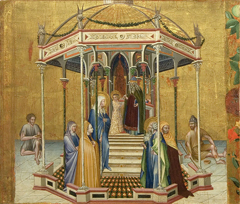 The Presentation in the Temple, 1427, Giovanni di Paolo, tempera and gold leaf on panel. Pinacoteca Nazionale, Siena (Polo Museale Regionale della Toscana)