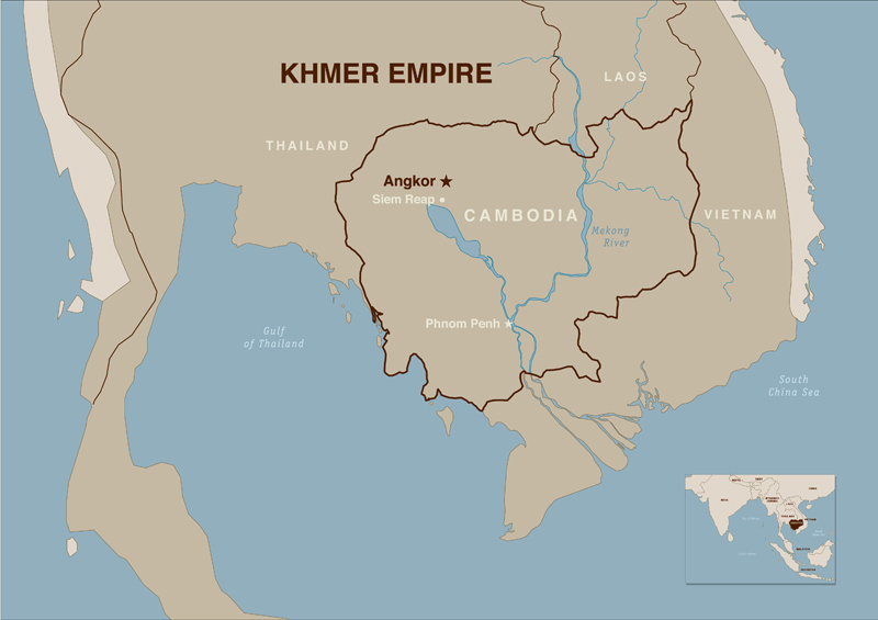 Map of Khmer Empire