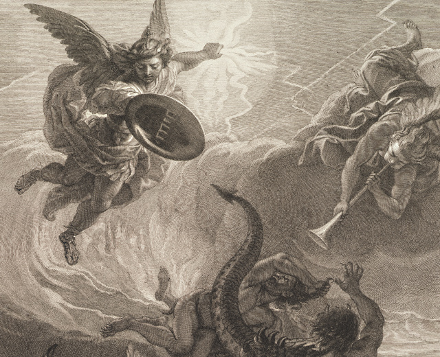 Fall of the Rebel Angels (detail) / Loir, after Le Brun