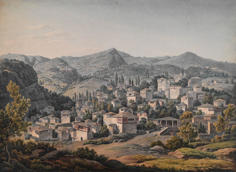 Village of Portaria on the Slopes of Mount Pelion