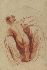 Child Standing between His Mother's Knees / Guercino