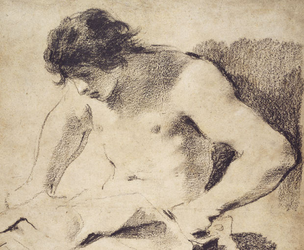 Study of a Seated Young Man / Guercino