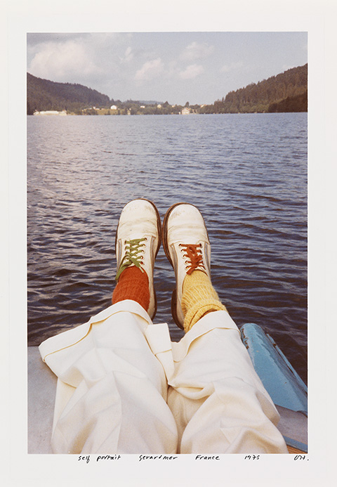 <em>Self Portrait Gerardmer France 1975</em>, David Hockney, chromogenic print. 14 ¼ x 11 ¼ in. Courtesy of the artist. © David Hockney. Photo credit: Richard Schmidt